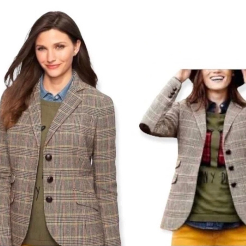 Talbots Plaid Blazer - Brown and Tan